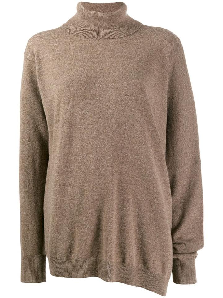 Maison Margiela Asymmetric Hemline Knitted Top - Brown