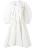 J.w.anderson - Puff Sleeve Dress - Women - Cotton/linen/flax - 12, White, Cotton/linen/flax
