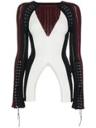 Alexander Mcqueen Lace Up Knitted Sweater - Black