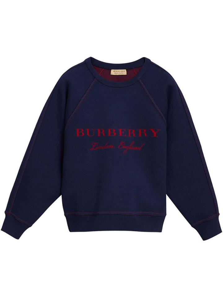 Burberry Logo Printed Jumper - Blue