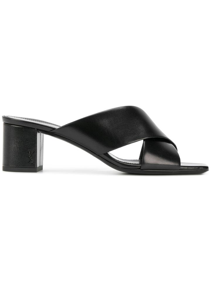 Saint Laurent Lou Lou Slide Sandals - Black