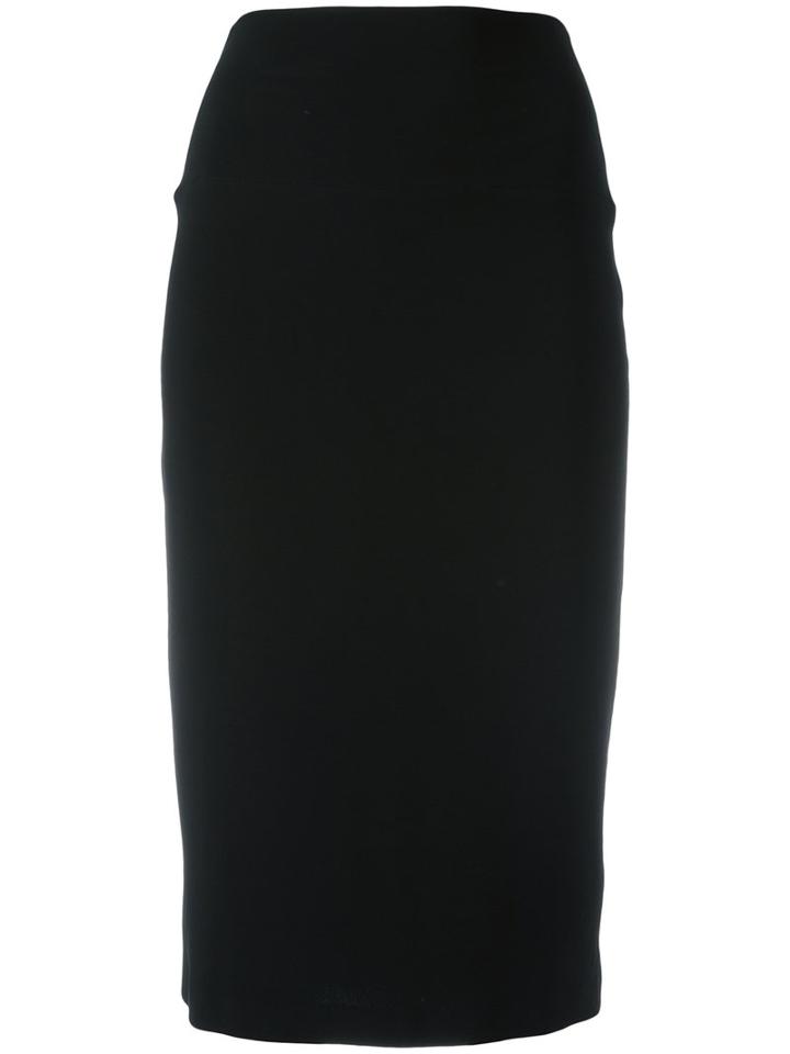 Norma Kamali Classic Straight Skirt, Women's, Size: Large, Black, Polyester/spandex/elastane