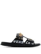 Versace Greca And Medusa Sandals - Black