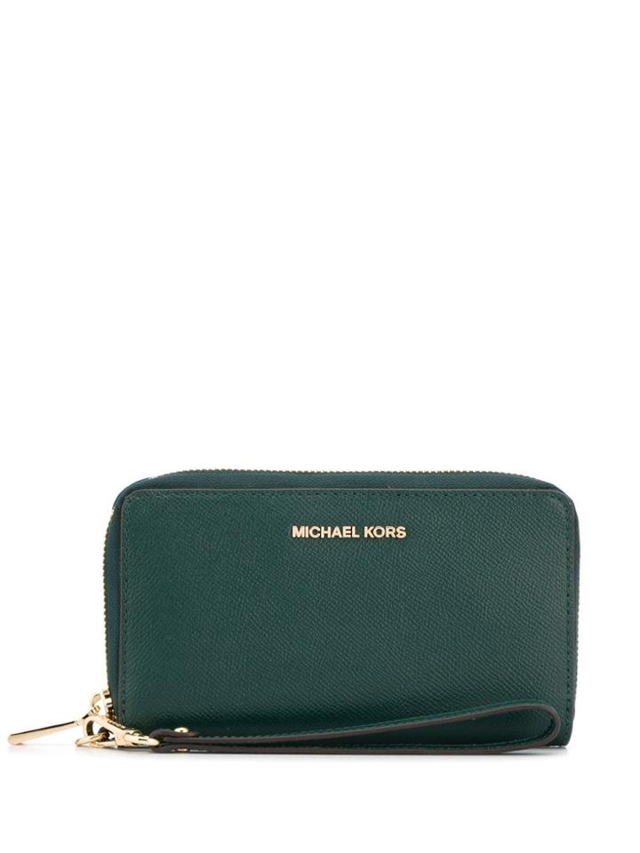 Michael Michael Kors Jet Set Logo Plaque Wallet - Green