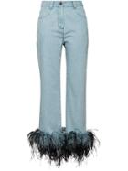 Prada Feather Hem Jeans - Blue