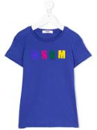 Msgm Kids - Logo Print T-shirt - Kids - Cotton - 6 Yrs, Girl's, Blue