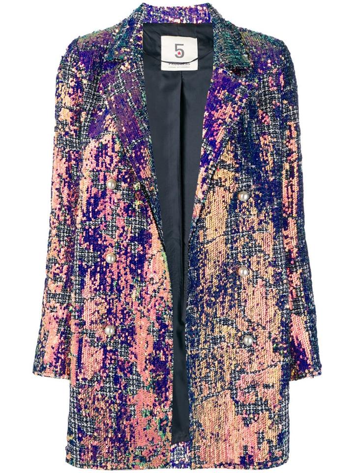 5 Progress Sequin Tweed Blazer - Pink & Purple