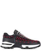 Ermenegildo Zegna Contrasting Stitch Sneakers - Black