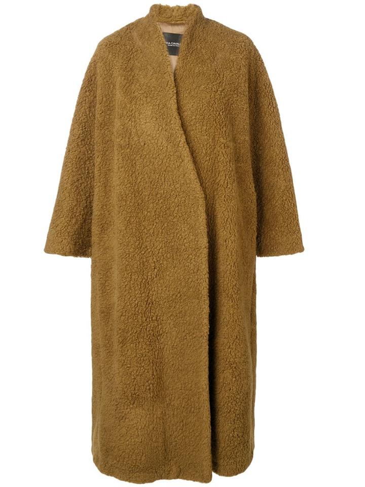 Erika Cavallini Oversized Fit Coat - Brown