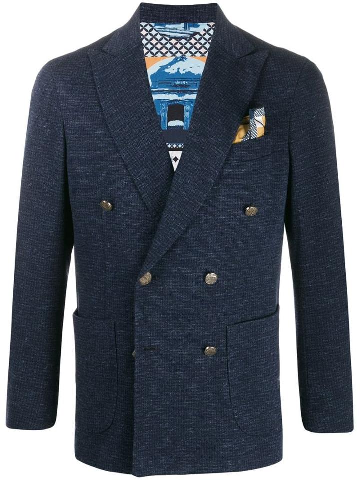 Fefè Pocket Square Blazer - Blue