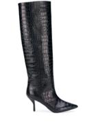 Semicouture Crocodile Effect Boots - Blue