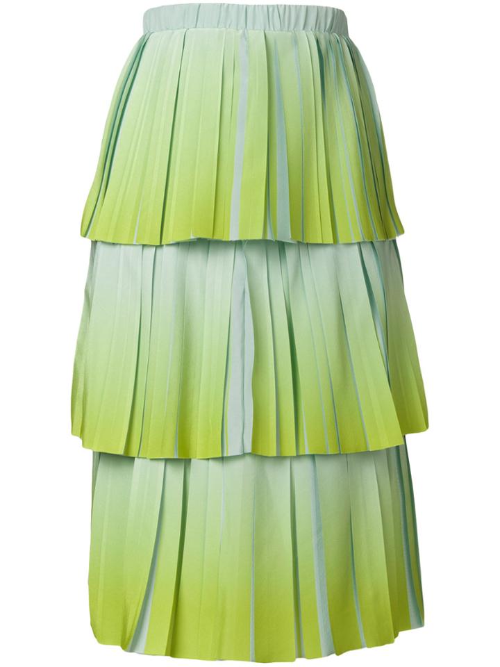 Vivetta Layered Pleated Skirt - Green