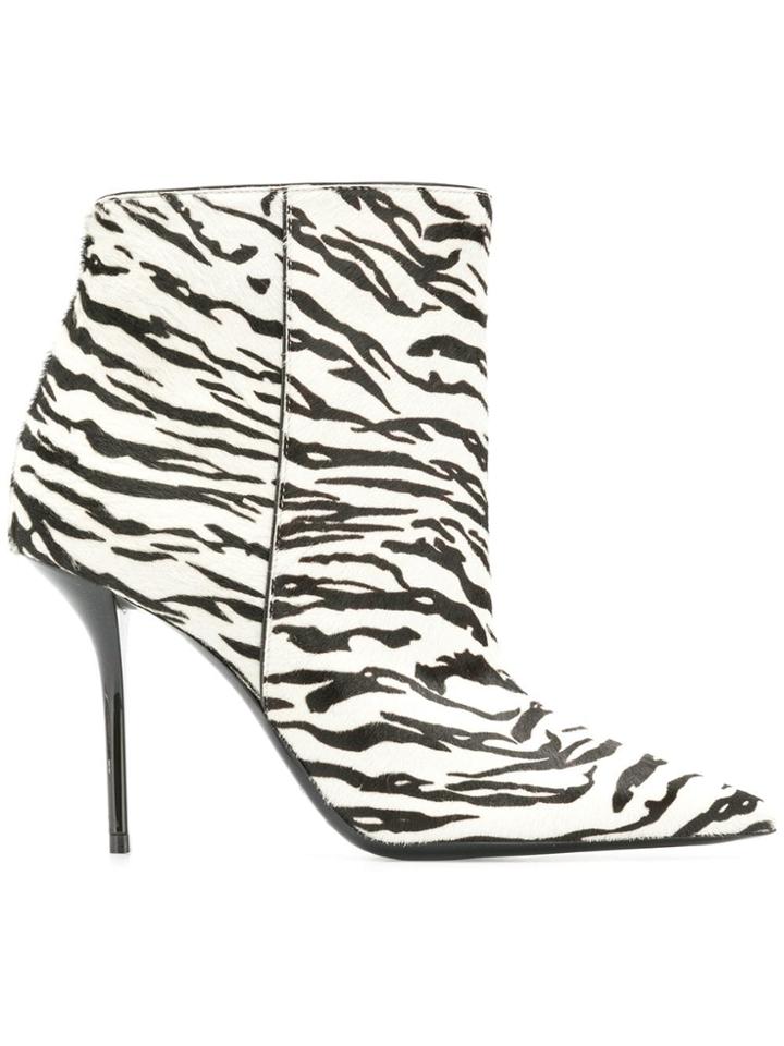 Saint Laurent Pier Zebra-print Booties - Black