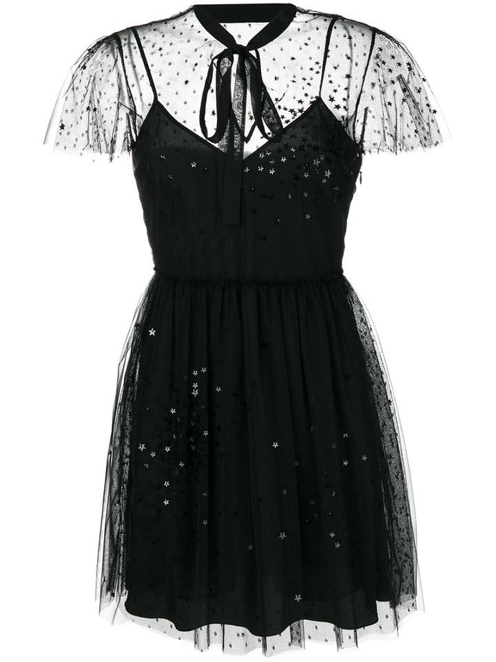 Red Valentino - Sequin Embellished Mini Dress - Women - Polyamide/polyester - 44, Black, Polyamide/polyester