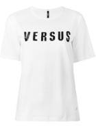 Versus Logo Print T-shirt, Women's, Size: Xs, White, Cotton/polyester/polyethylene
