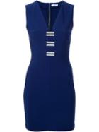 Mugler Metal Detail Dress, Women's, Size: 40, Blue, Viscose/spandex/elastane/polyamide