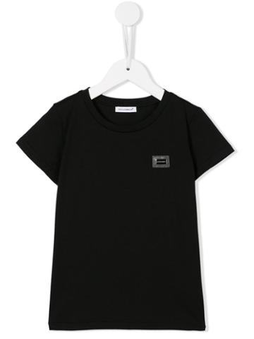Dolce & Gabbana Kids Round Neck T-shirt, Girl's, Size: 6 Yrs, Black