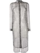 Unconditional Snakeskin Print Long Shirt Dress - Grey
