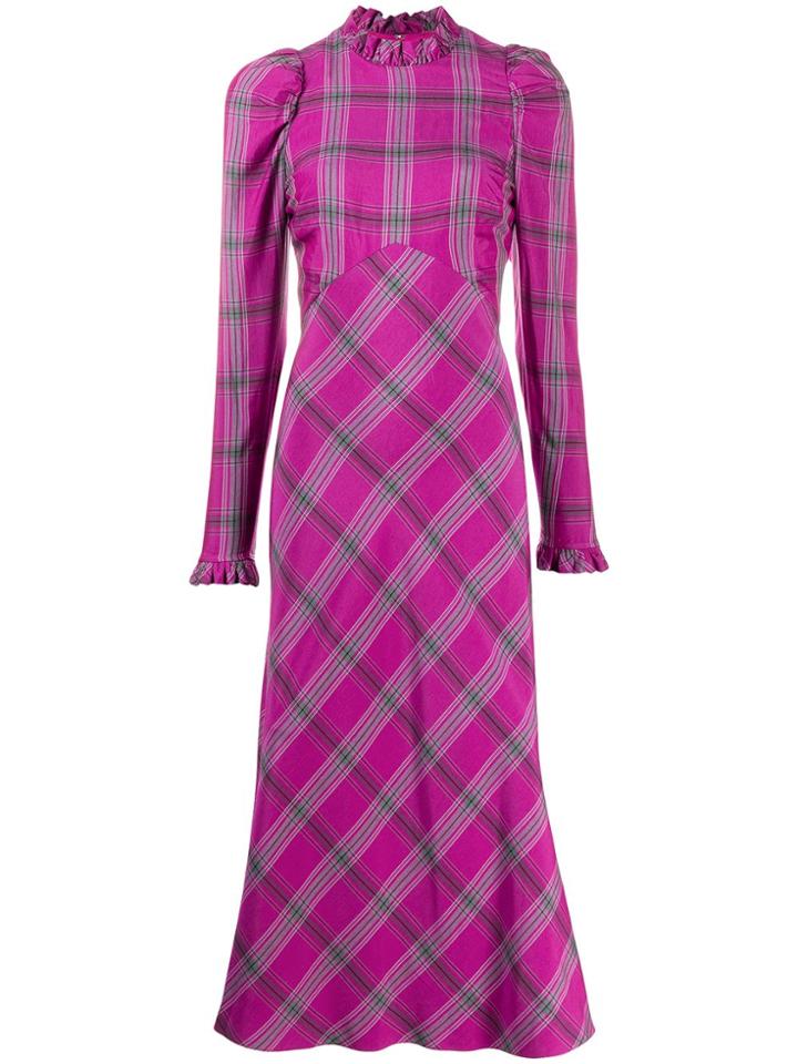 Temperley London Isobel Checked Midi Dress - Pink