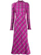Temperley London Isobel Checked Midi Dress - Pink