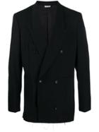 Comme Des Garçons Homme Plus Distressed Double-breasted Blazer - Black