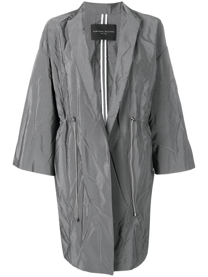 Fabiana Filippi Creased Mid-length Coat - Grey