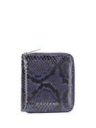 Orciani Python Effect Compact Wallet - Blue