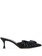 Manolo Blahnik Ribbon Detail Mules - Black