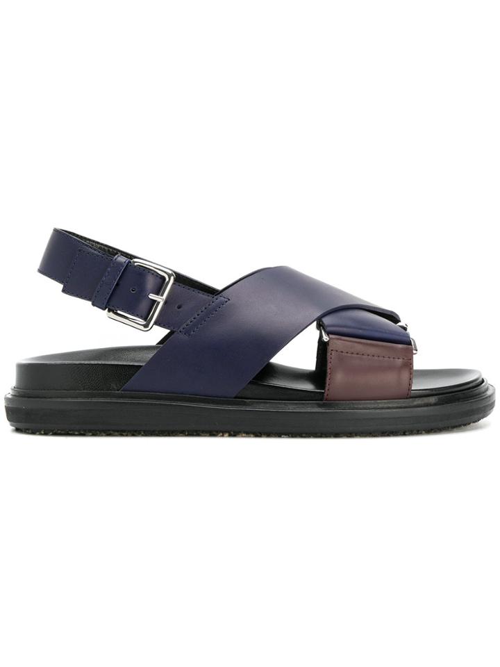 Marni Crossover Fussbett Sandals - Blue