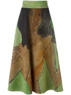 Christopher Kane Body Print Midi Skirt - Green