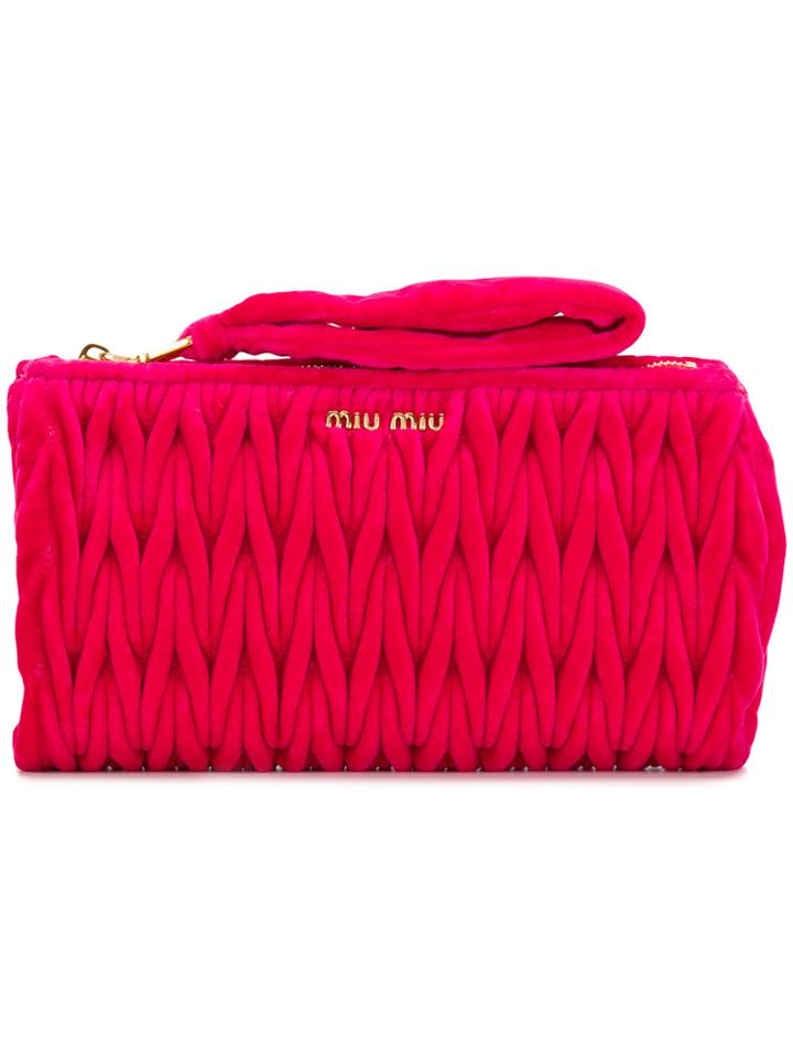 Miu Miu Textured Clutch Bag - Pink & Purple