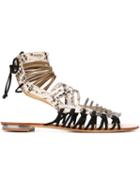 Schutz Strappy Flat Sandals, Women's, Size: 36, Calf Leather/leather