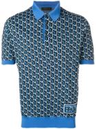 Prada Graphic Print Polo Shirt - Blue