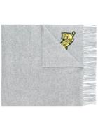 Kenzo Tiger Embroidered Scarf - Grey