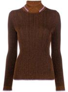 Marco De Vincenzo Metallic-thread Rollneck Jumper - Brown