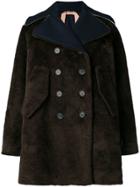 No21 Shearling Double Breasted Coat - Brown