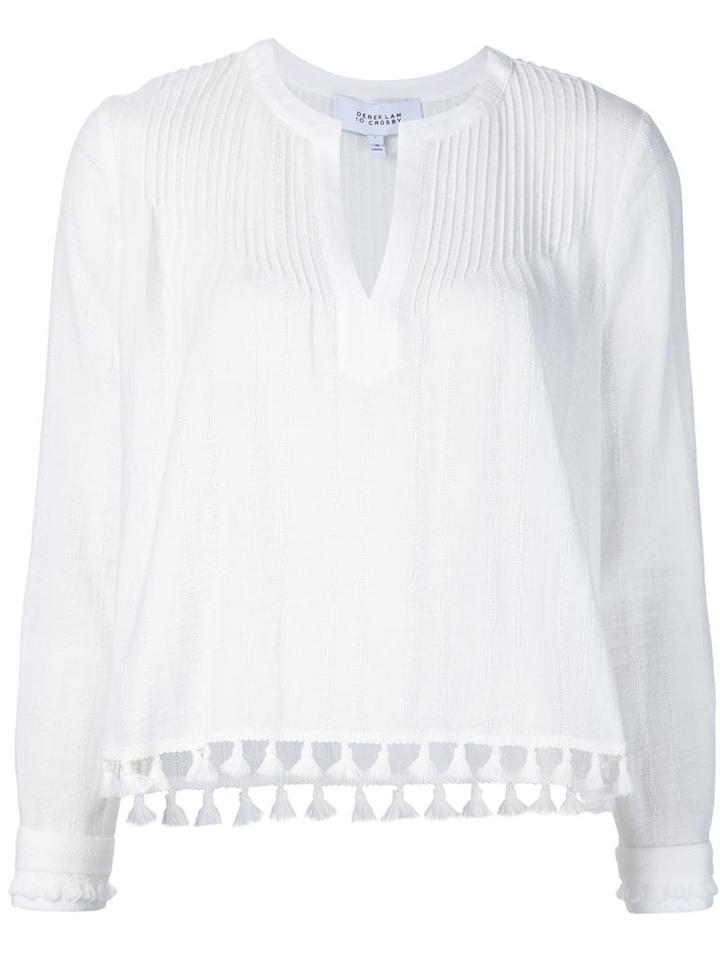 Derek Lam 10 Crosby Tasseled Hem Longlseeved Blouse