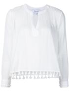 Derek Lam 10 Crosby Tasseled Hem Longlseeved Blouse