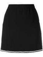 Chanel Pre-owned Contrast Trim Mini Skirt - Black