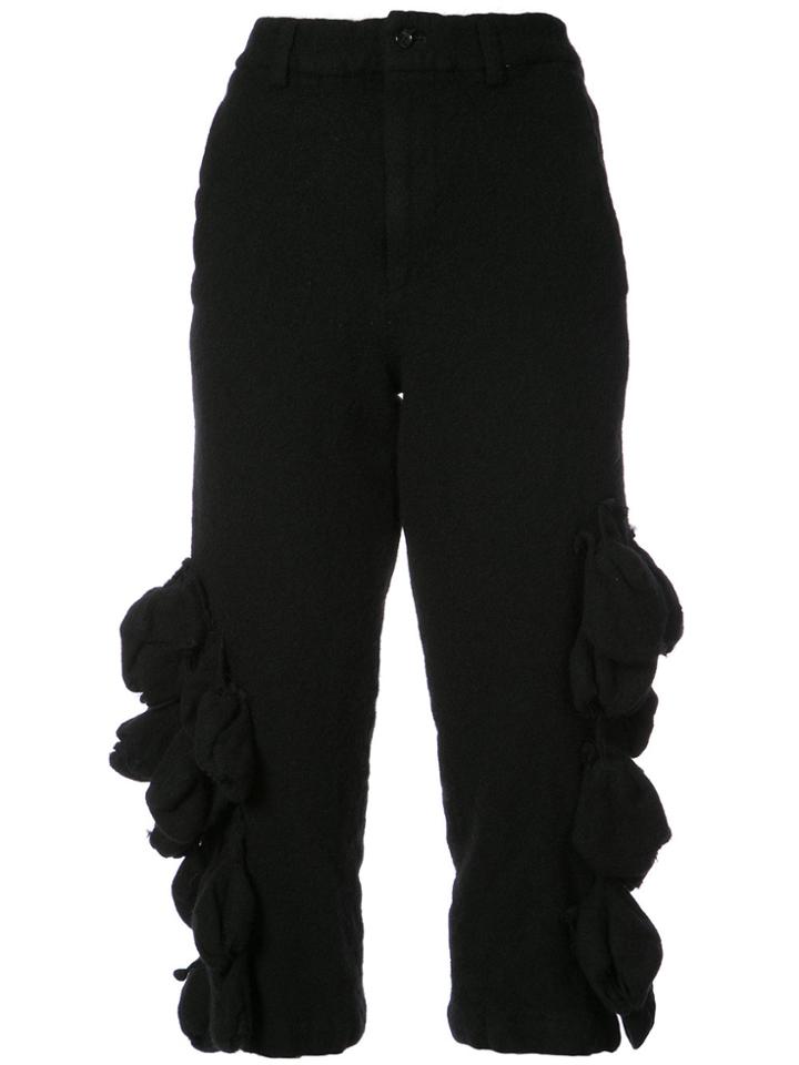 Comme Des Garçons Embellished Cropped Trousers - Black