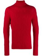 Drumohr Roll-neck Fitted Sweater - Red