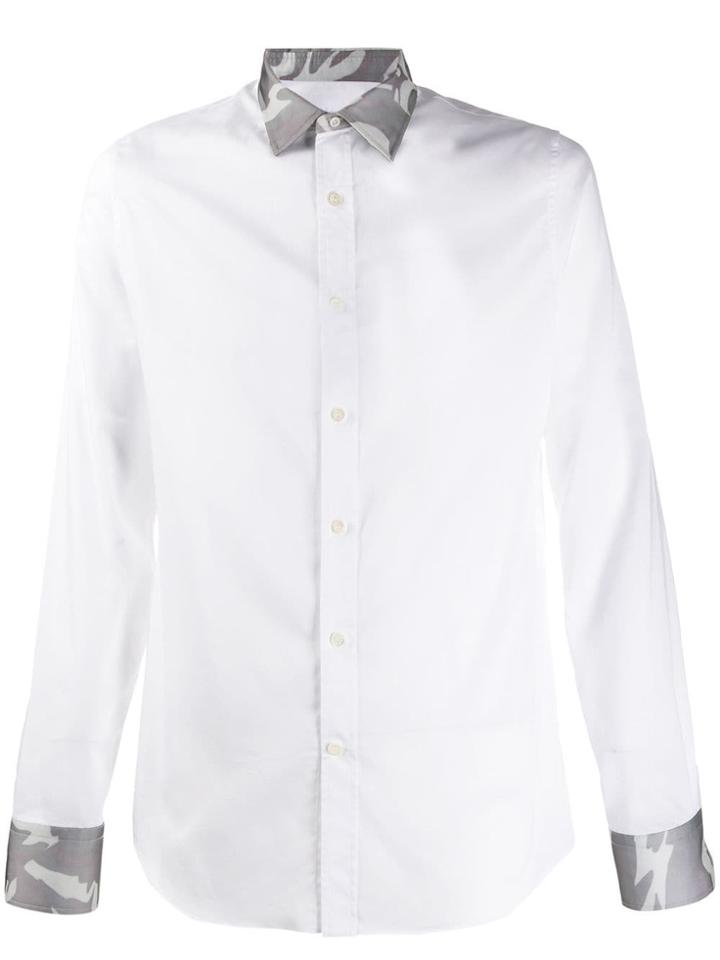 Alexander Mcqueen Camouflage Collar And Cuff Shirt - White