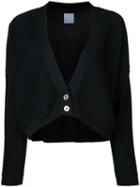 Cityshop Oversized Long Sleeve Ribbed Cardigan, Women's, Black, Cotton/polyester