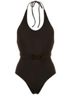 Adriana Degreas Belted Halter Neck Swimsuit - Brown