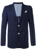 Z Zegna Embroidered Blazer, Men's, Size: 52, Blue, Cotton/wool