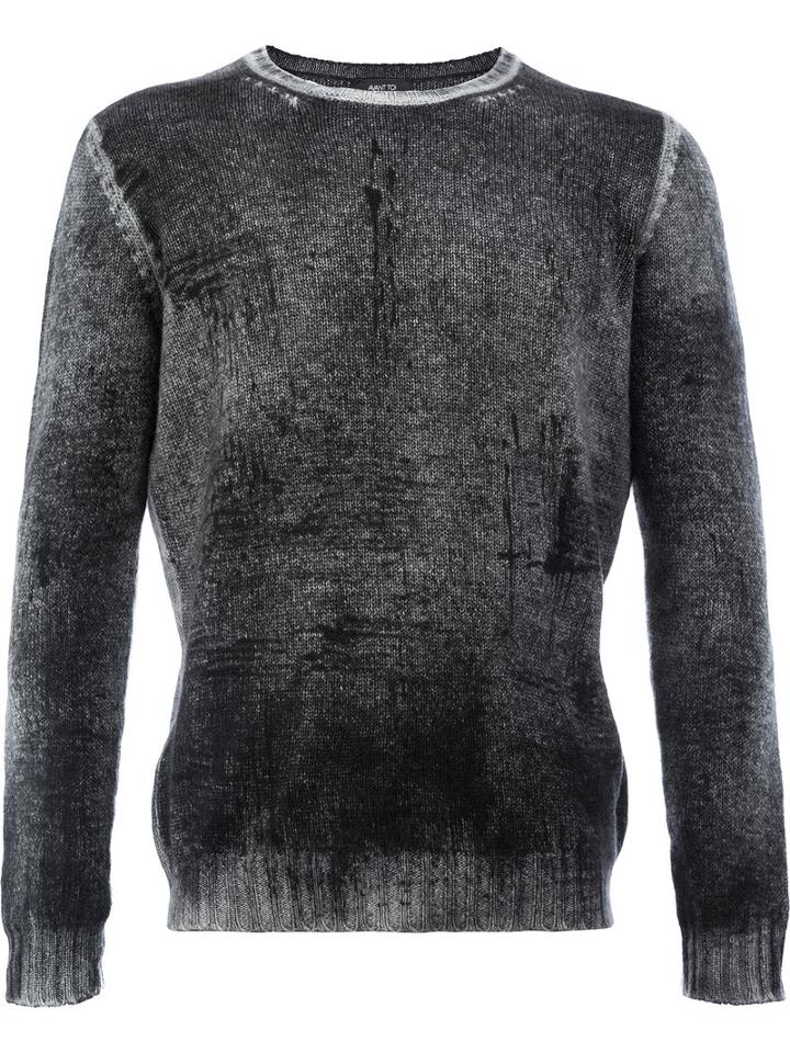 Avant Toi - Distressed Jumper - Men - Cashmere - Xl, Grey, Cashmere