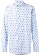 Etro Stitched Shirt, Men's, Size: 40, Blue, Cotton