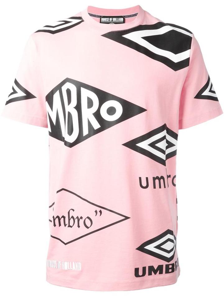 House Of Holland Umbro Print T-shirt, Adult Unisex, Size: Large, Pink/purple, Cotton