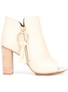 See By Chloé Peep Toe Ankle Boots - Nude & Neutrals