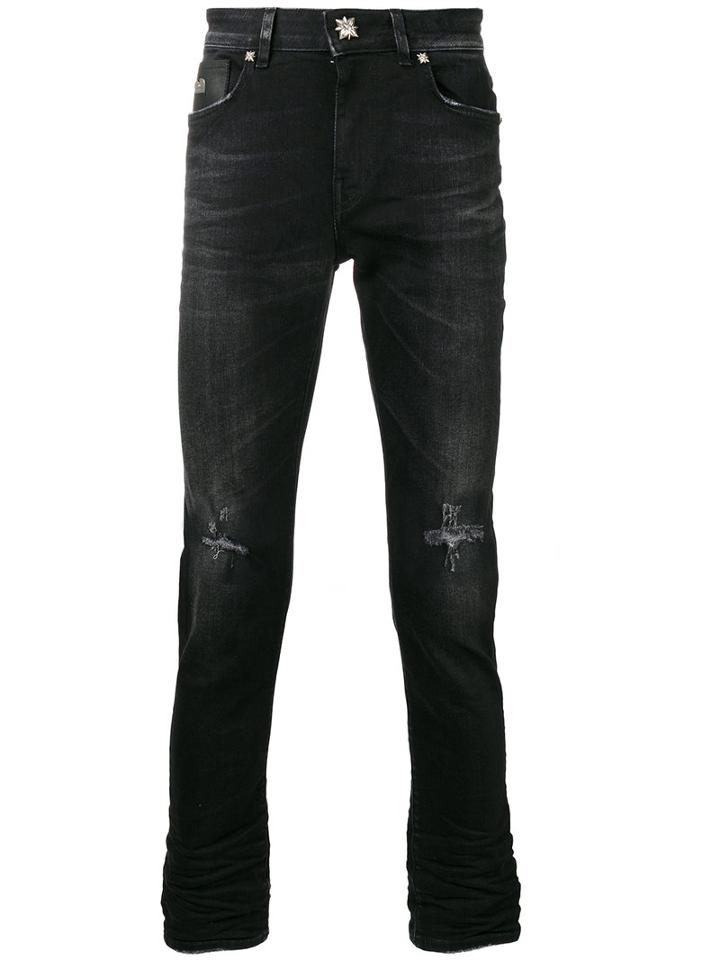 John Richmond - 'alvorada' Ripped Skinny Jeans - Men - Cotton/polyester/spandex/elastane - 52, Black, Cotton/polyester/spandex/elastane